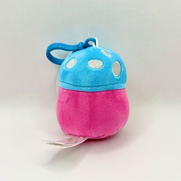 Squishmallows Randall the Pink and Blue Blacklight Mushroom Plushie Clip NWT - Picture 2 of 3